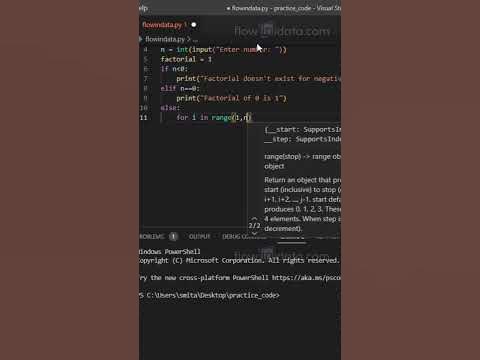 Python Program To Calculate Factorial Using For Loop #shorts - YouTube