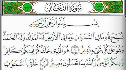 سورة التغابن بصوت القارئ الشيخ عبد الولي الأركاني(صوت رائع ومؤثر جدا)
