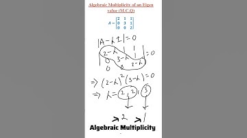 Algebraic Multiplicity of an Eigen value #maths #12thmathobjectiveforboardexam2023