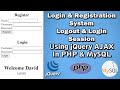 Create login  registration form using jquery ajax in php mysql with logout  login session