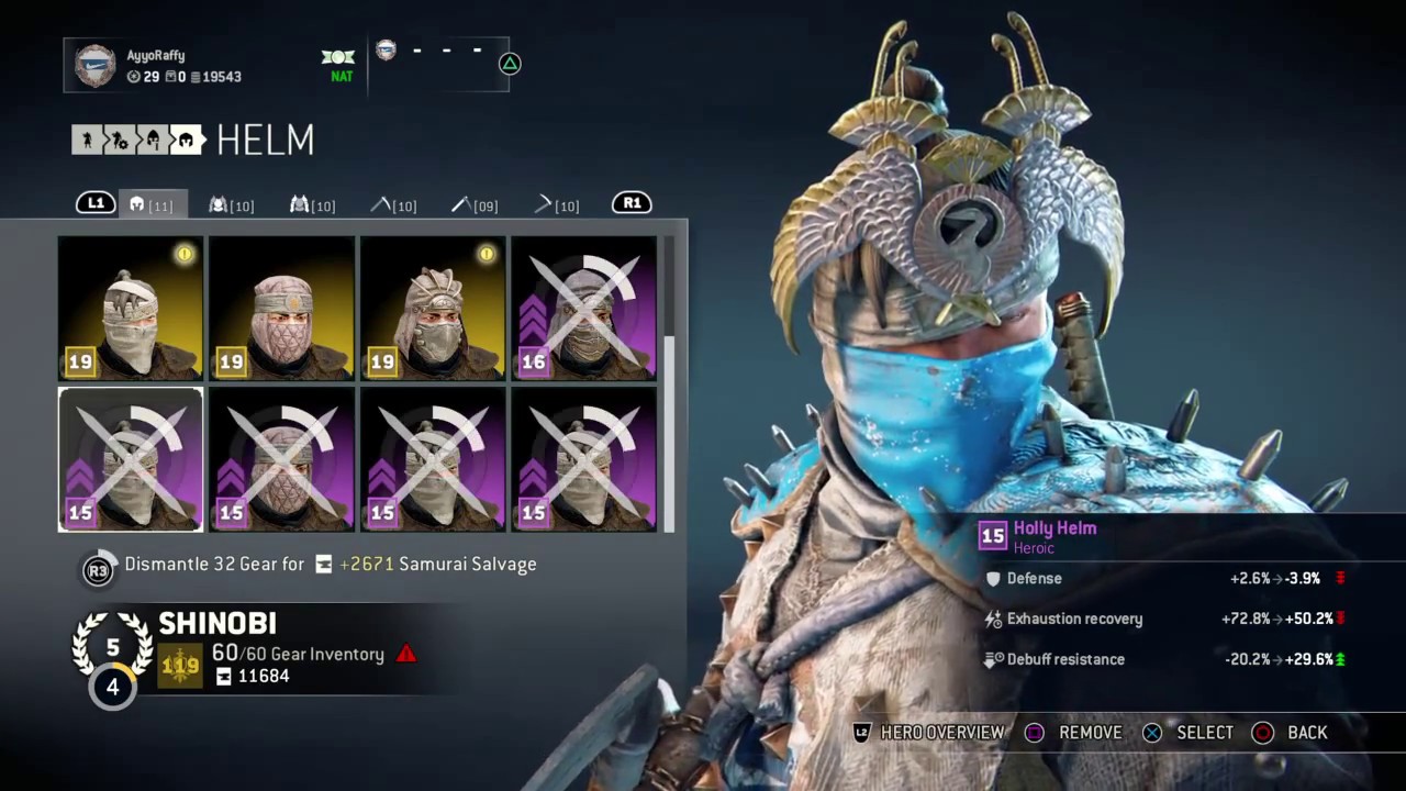 For Honor Best Build for Shinobi Epic Gear(max gear score 144