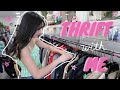 THRIFT WITH ME + TRY ON HAUL // I got leather jackets for $1!!!!! 🤯