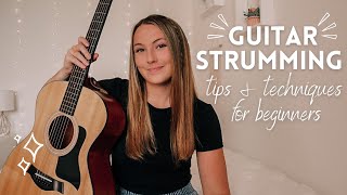 Video thumbnail of "Guitar Strumming 101 for Beginners // palm-muting, down strumming & basic patterns // Nena Shelby"