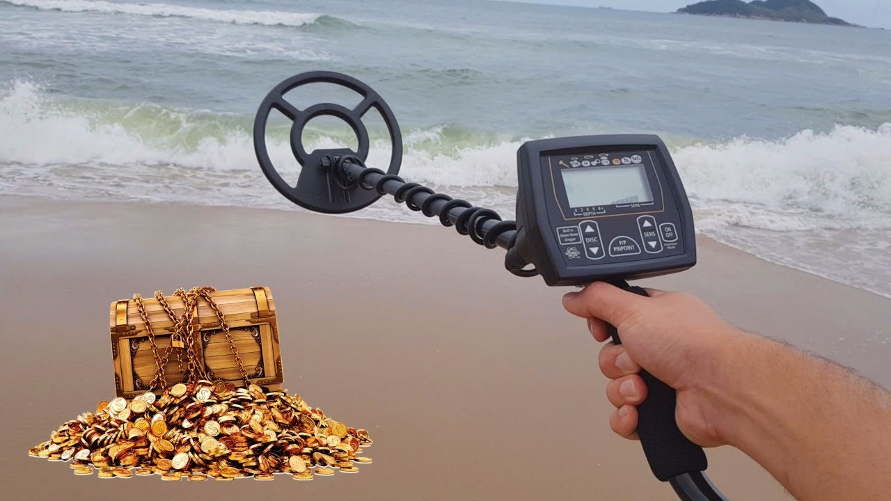 USEI UM DETECTOR DE METAIS NA PRAIA PARA PROCURAR UM TESOURO !!! - YouTube