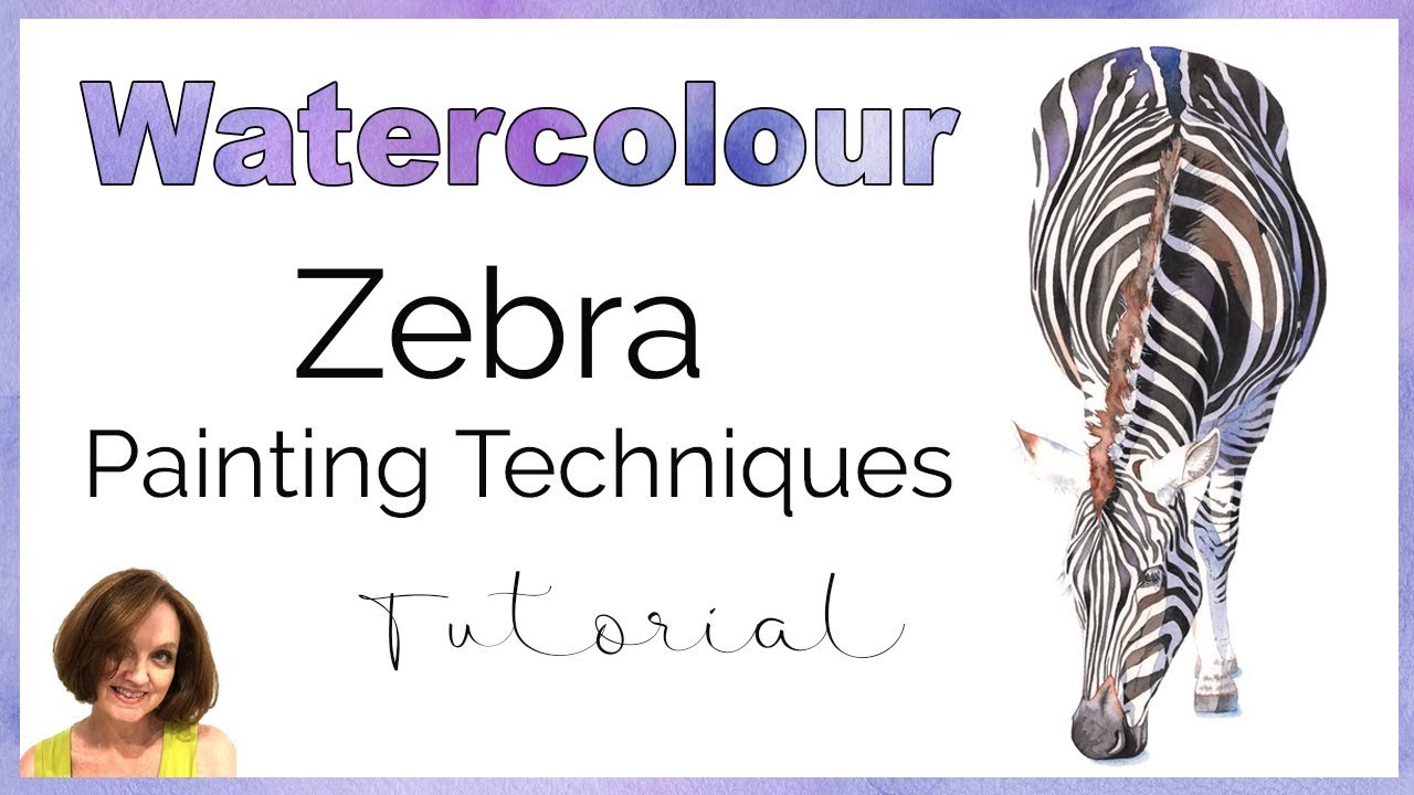 Watercolor Painting Techniques used to paint a Zebra // Beginner watercolor tips