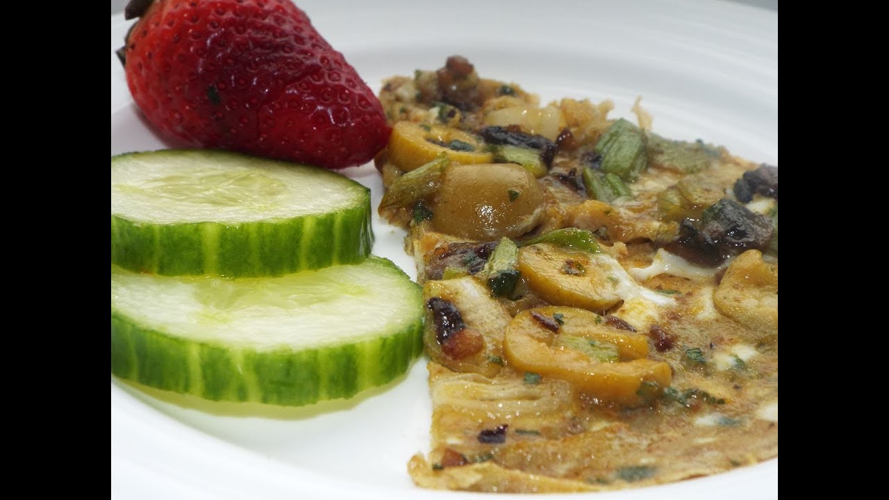 Omelette with green olives recipe / Omelettes facile aux olives vertes