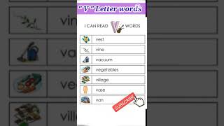 V letter words | I Can Read V Letter words | Shorts | Shortsvideo