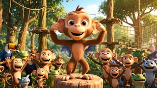 Jungle Animals Obstacle Course   Monkey vs Bear vs Snake Climbing Challenge