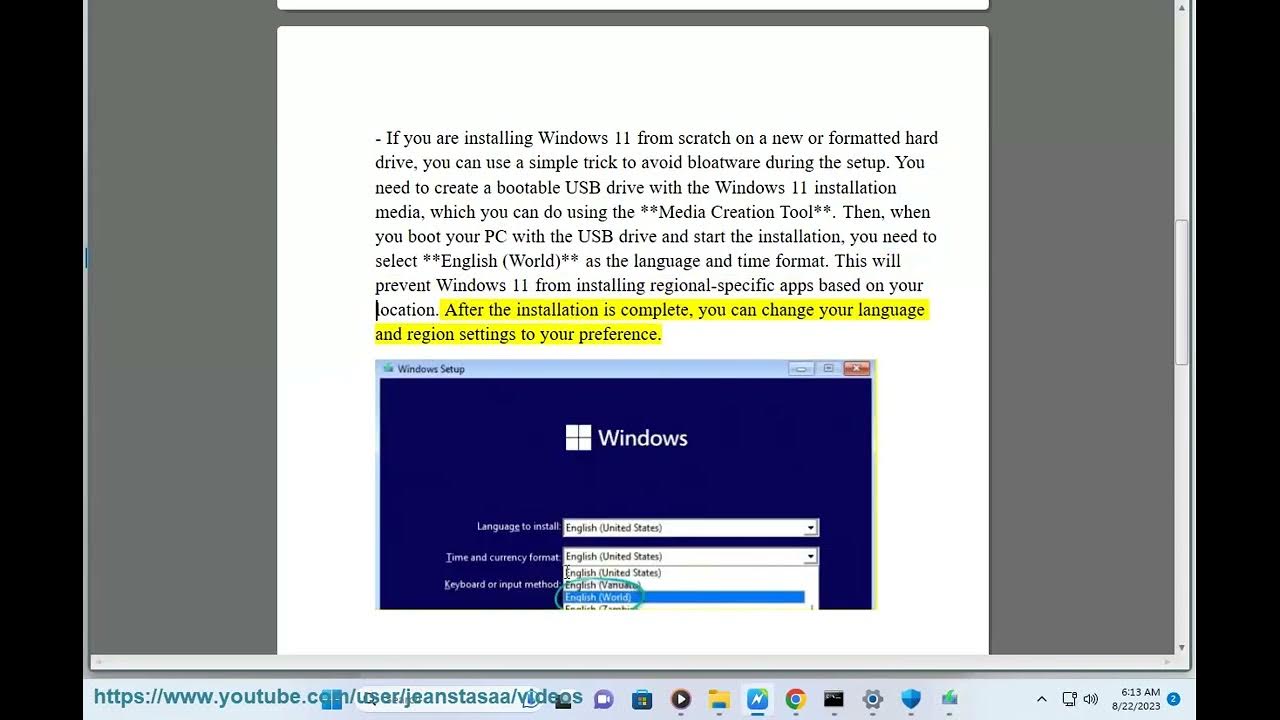 Install windows 11 without bloatware youtube