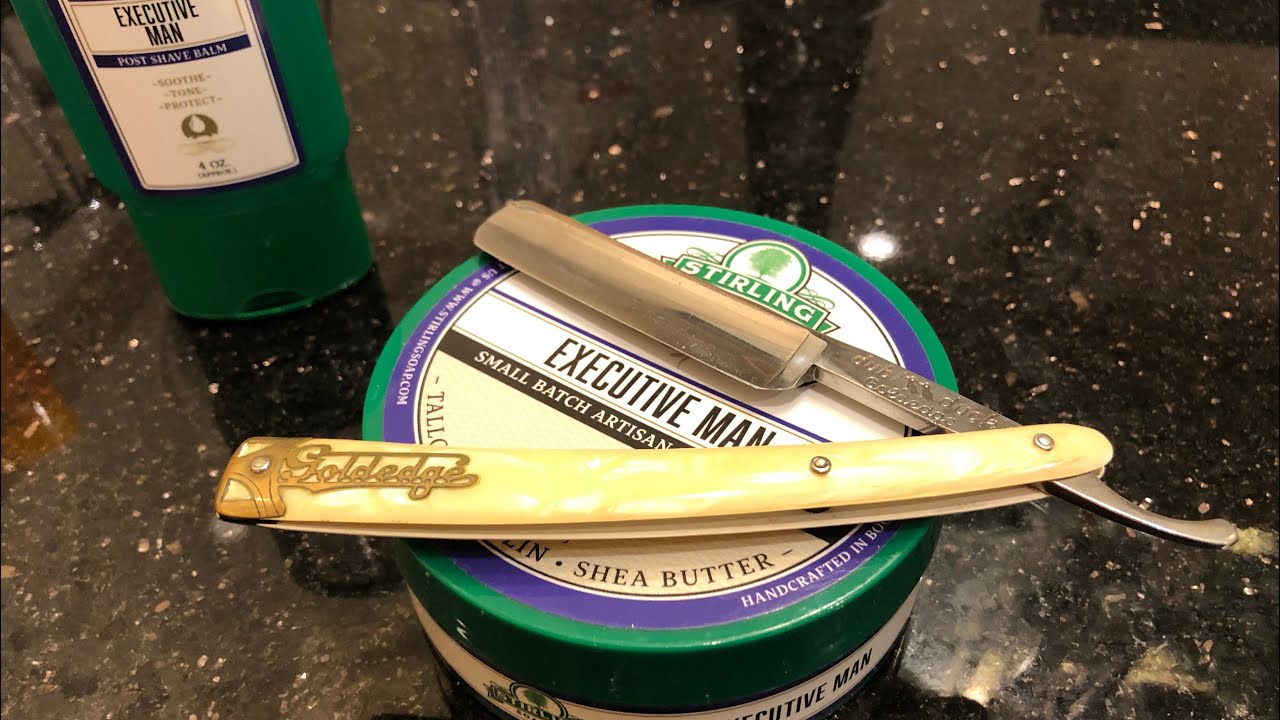 Straight Razor Shave 23 Dubl Duck Goldedge Stirling Executive Man