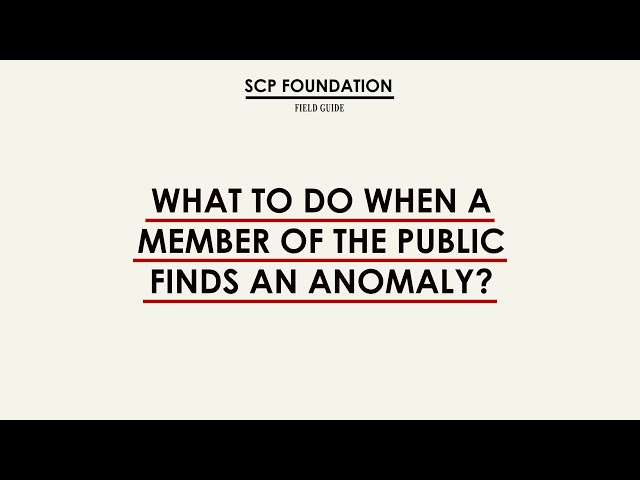 Field Guide for SCP foundation.