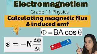 Grade 11 Electromagnetism calculations: Calculating magnetic flux and induced emf