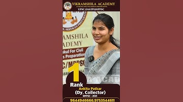 Mppsc Topper 2021 Rank-1 Ankita patkar Mock interview  #mppsc2021  #mppscmains #mppsctopper #shorts
