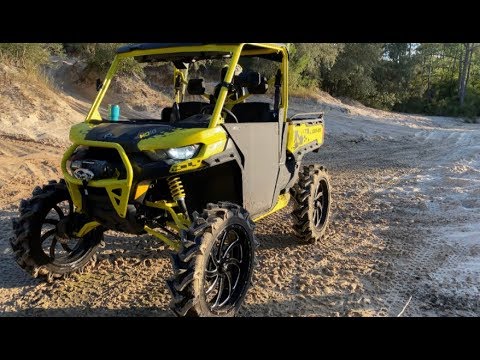 2019 CAN AM DEFENDER XMR HD10 Lifted on 37 Moto Havoks playing in the mud and deep water