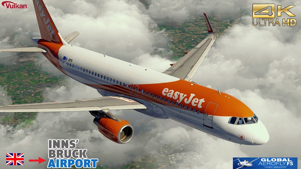 4k | AEROFLY FS GLOBAL | Полный полёт | AIRBUS A320[EASYJET] (EGCC) МАНЧЕСТЕР-(LOWI) ИНСБРУК