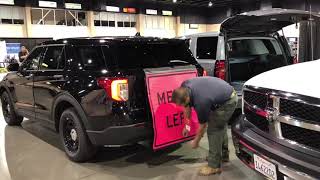 1050 Technologies Highly Reflective Portable Traffic Incident Signs on 2020 Ford Police Interceptor