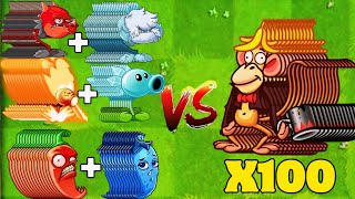 40 Random Pair Teams Vs 100 Monkey Zombie Level 5- Who Will Win ? Pvz 2 Challenge