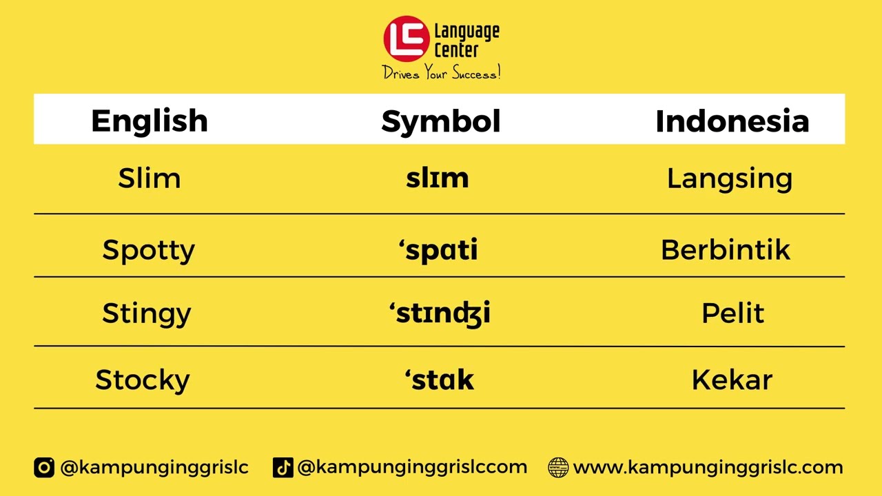 VOCABULARY BAHASA INGGRIS UNTUK PEMULA!! #PART 3 by @kampunginggrislc