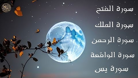 سورة الفتح سورة الملك سورة يس سورة الرحمن سورة الواقعة