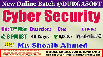 Cyber Security Online Training @ DURGASOFT