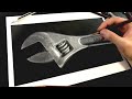 鉛筆でリアルなレンチを描く / Pencil Drawing Wrench