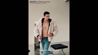 Mens Fox Fur Coatjanefur woodworking furcollar furcoat machine fur winterclothing wood