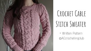 Crochet Cable Stitch Sweater + Written Pattern | Celtic Weave