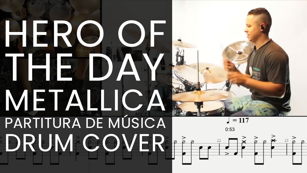 HERO OF THE DAY METALLICA DRUM COVER WITH SHEET MUSIC COMO TOCAR BATERIA COM PARTITURA DE HERO OF THE DAY METALLICA DRUM COVER WITH SHEET MUSIC COMO TOCAR BATERIA COM PARTITURA DE