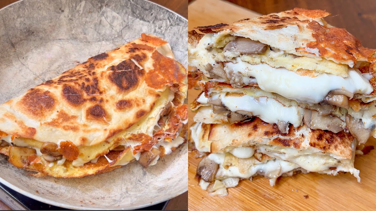 Кесадилья с сыром и яйцом! 10 минут ЛЕГКИЙ завтрак! Хрустящие снаружи и вкусные внутри