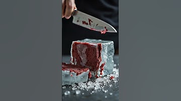 Knife Cutting Through Ice Block in Slow Motion 🧊 | Surprise ASMR Effect Video #shorts #trending