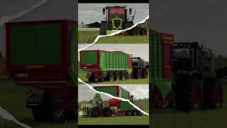 Claas Xerion With A Strautmann Forage Wagon
