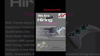 Hiring game tester #career #job #jobupdates #tester #hiring #freshers #careerupdate #gametester
