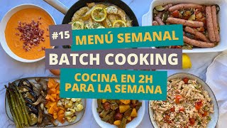 MENÚ SEMANAL 1/2 MAYO  Cocina en 2h para la semana ‍ BATCH COOKING EN ESPAÑOL