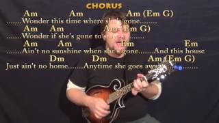 Video thumbnail of "Ain't No Sunshine (Bill Withers) Mandolin Cover Lesson with Chords/Lyrics"