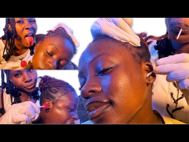 ASMR ear cleaning, ear eating and licking sweet in my mouth nape licking 