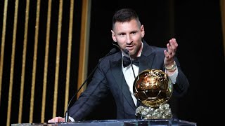 لحظة اعلان فوز ميسي بالكرة الذهبية الثامنه له في تاريخه 🖤 The moment Messi wins the Ballon d'Or 🤩🖤