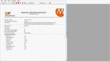 Material Welding Properties in WeldPulse