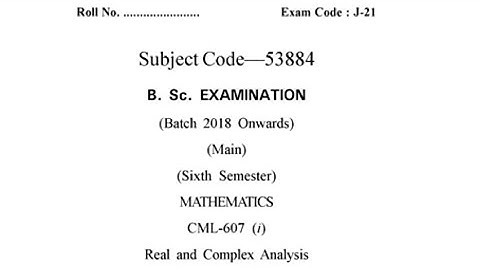 #bsc 3RD YEAR #6TH SEMESTER #REAL AND #complex #analysis #previous #question Paper FOR #GJU #MDU#KUK