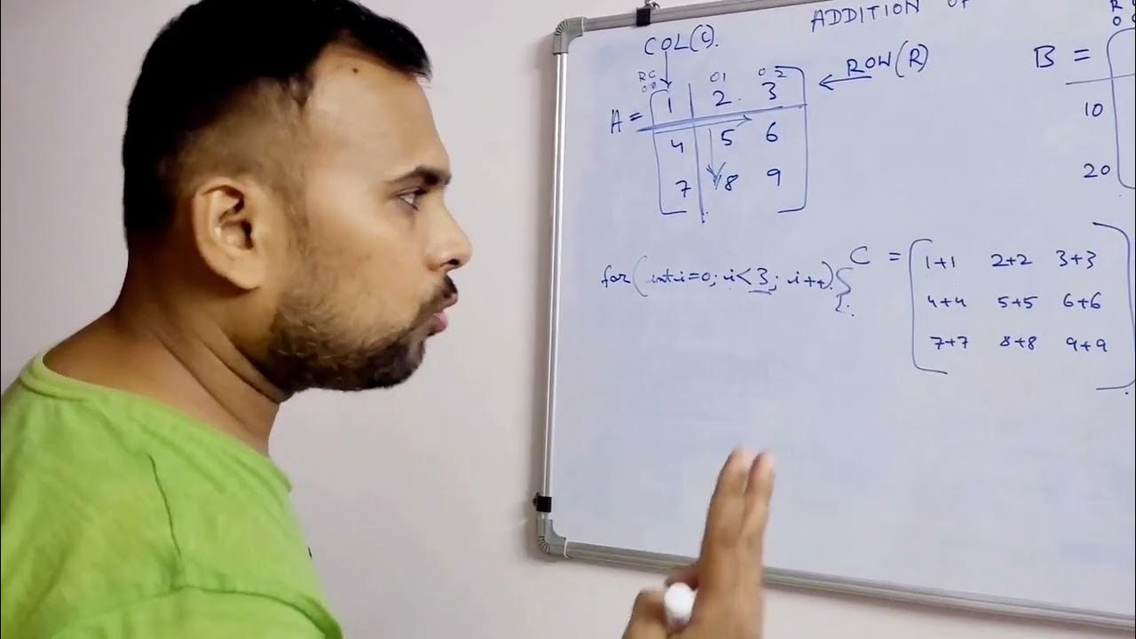 Addition of 2 matrix in java youtube