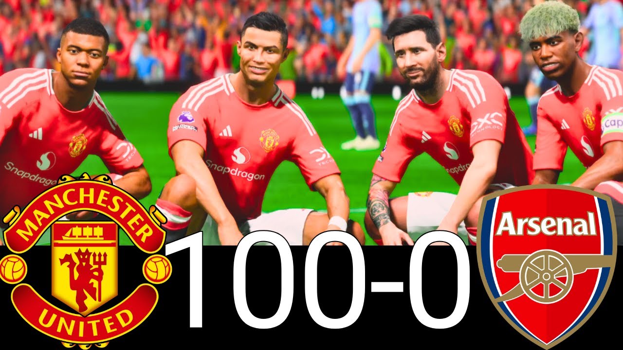 FC 25 -MESSI RONALDO NEYMAR & MBAPPE | ALL STARS | MANCHESTER UNITED 100-0 ARSENAL
