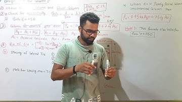 Design step for Tie Column / Design strength of Reinforced cement concrete column