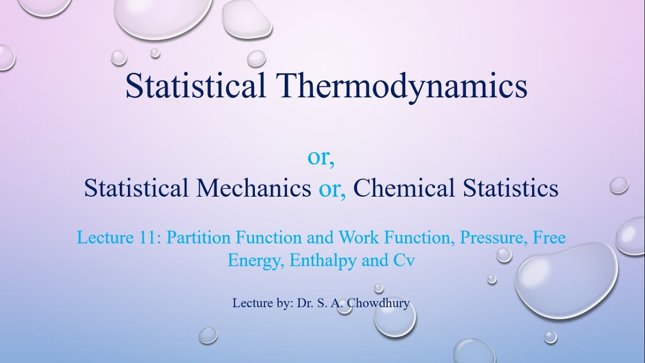 Statistical Thermodynamics Correction Video YouTube