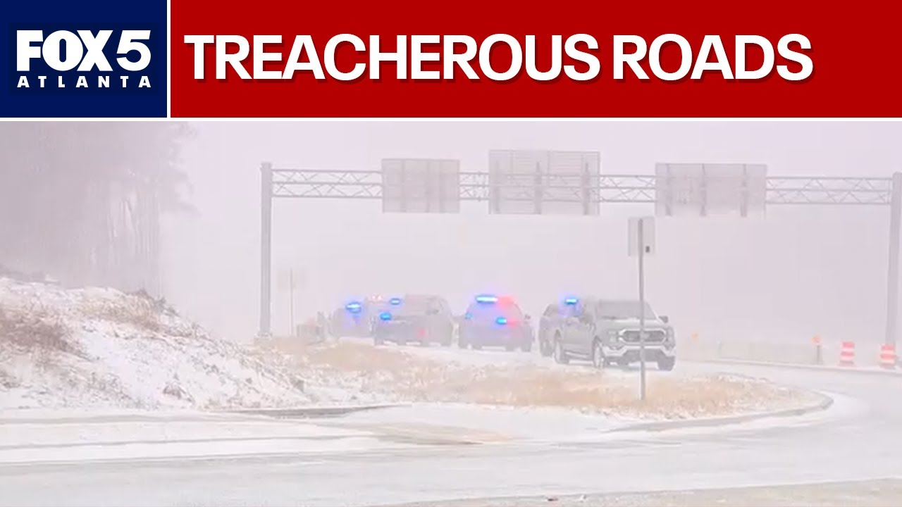 Snow snarls traffic in metro Atlanta | FOX 5 News - YouTube