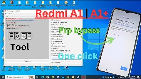 Redmi A1 New frp bypass || free tool || one click