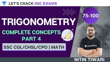 Trigonometry [Top 100 Questions] | Math | SSC CGL/CHSL | SSC Exams 2020/2021/2022