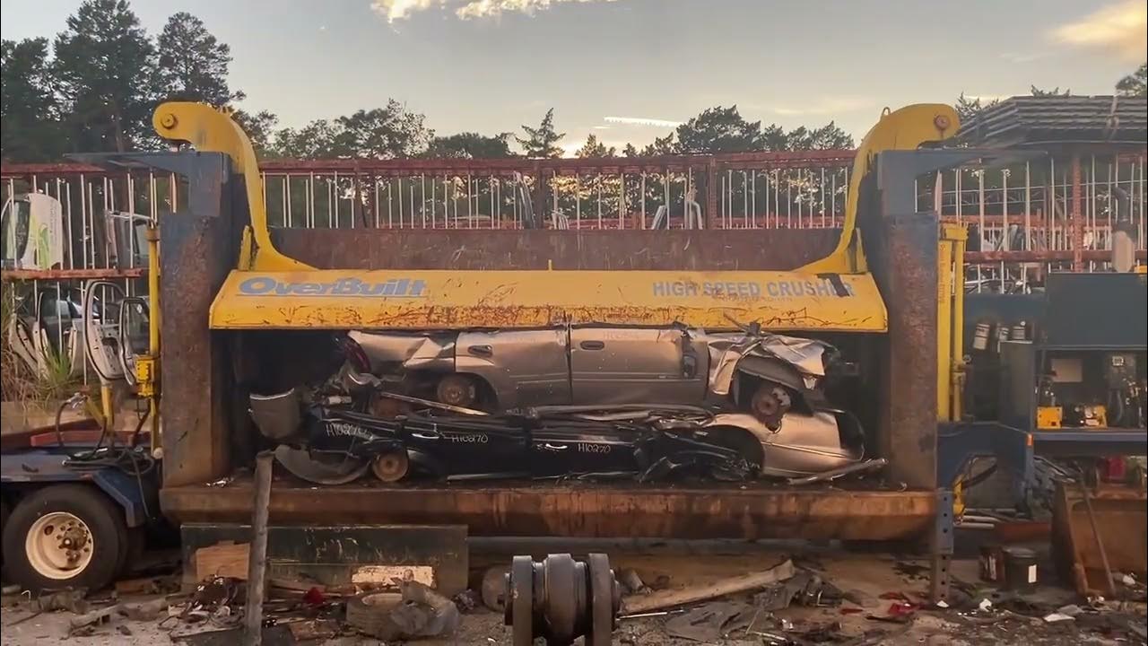 Overbuilt car crusher YouTube