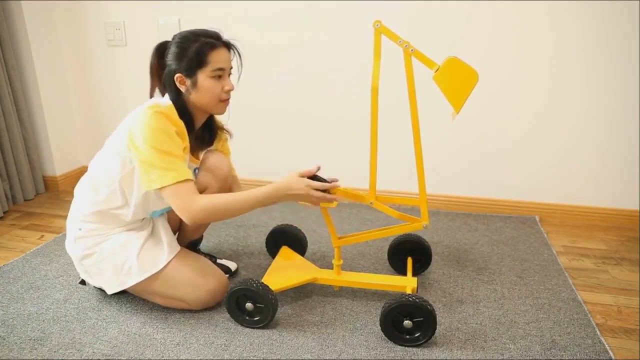 QI003380 - Metal Sand Digger Toy Crane with wheels