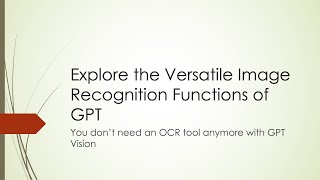 Explore the Versatile Image Recognition Functions of GPT (Python | AI | GPT | Image)