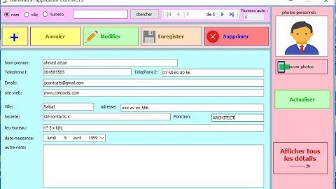 Crée un simple contacts en vb.net et MS Access