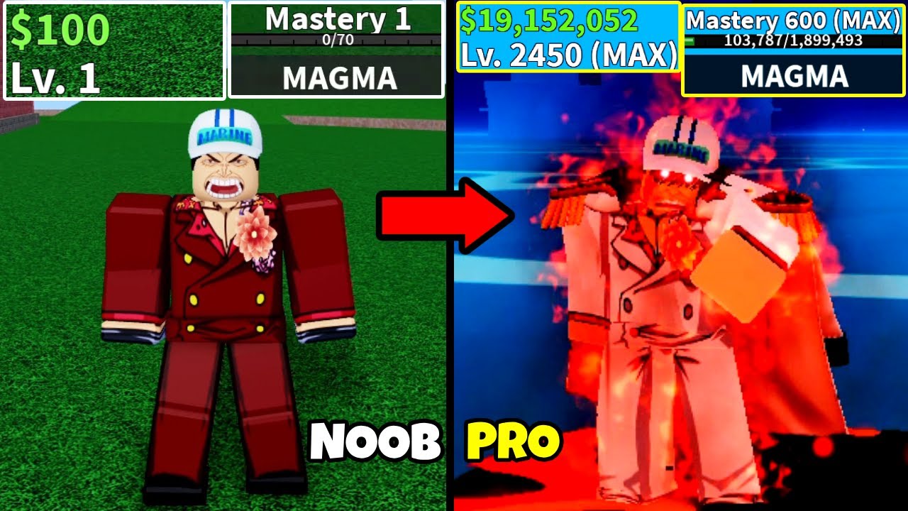 Bloxfruits Noob To Pro Using MAGMA Fruit REWORKED! 